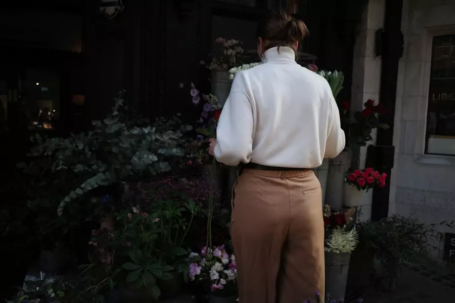 Photo brown womens trousers